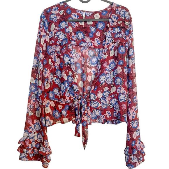 Free People Maybel Floral Blouse M - Picture 4 of 11